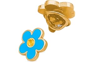 The Masonic Collection - Insignia Forget Me Not Masonic / Pin de corbata / broche de solapa - Azul, chapado en oro con piedra Swarovski - Regalos masones de calidad para hombres, Latón