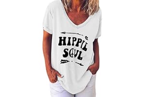 TIMEMEAN Tops Femmes T-Shirt Fleurie Pissenlit De Grande Taille Hauts De Chemisier Basiques à Col en V Et à Manches Courtes D'été Décontractés