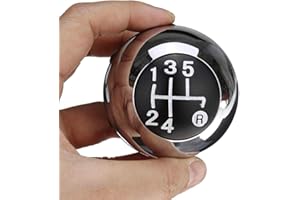 Huianpen Pomello del cambio per auto, 5 velocità Car Chrome manopola del cambio for Fiat 500 2012 2013 2014 2015 2016 2017 2018 Auto Lever Shifter Stick Pallamano Per ricambi auto (Color : As show)