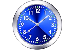 FIYSON Orologio da auto con orologio digitale universale per cruscotto auto, mini orologio analogico per auto, per barca, bicicletta, SUV, moto. (blu)