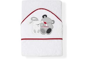 Interbaby Amigos - Capa de baño, 1 x 1 m, color blanco/rojo