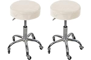 MOTT 50 Deluxe Velvet Stool Covers Round Seat Cover,Stretch Bar Stool Cover Lift Chair Slipcover for Dining Room Wedding Party Cafe,Non Slip Height Stool Cover,4PCS