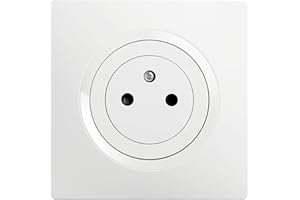 DEBFLEX - Casual Evo - Prise Électrique 2P+T - Prise Murale 16A Complète Avec Puits Affleurant - Plastique - Installation Encastrée - Blanche - 76 x 76 x 38 mm