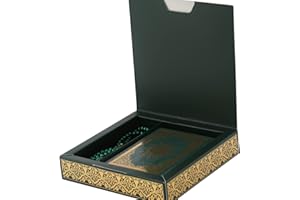 Prien Muslim Gifts for Eid, Gilt Covered Gift Box, Silvered Quran Gifts for Ramadan Mosque, Pearl Prayer Beads, Islamic Portable Boxes Women, Mawlid Gift Set for Birthday, Umrah (Green)