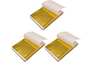 ZPLASK 300 PCS Gold Leaf Sheets, 9x9 cm, Multipurpose Kit for Furniture, Home Decor, Canvas, Gilding Nails, Art & DIY Crafts