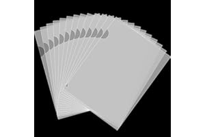 LUCKYOO 30 Packs Clear A4 Plastic Folders (140 Micron PP) - Cut Flush Open Top & Side Wallets for Office, School, Work, Report, Presentation, Project Documents File