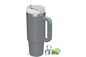 COZOME Tazza Termica 880ml,Tazza Termica da Viaggio con manico,Tazza con Cannuccia Privo di BPA acciaio inox per acqua, caffè, tè, ufficio, auto