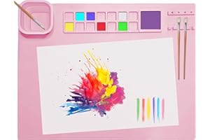 SOQKEEN Tappetino Silicone Pittura, 51 × 41 cm Tappetino per Pittura in Silicone Antiaderente Pieghevole Silicone Painting Mat for Arti e Mestieri Colata di Resina e Progetti di Bricolage (Rosa)
