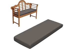 RZYW 5cm Thick Bench Cushion Outdoor, Swing Seat Cushions, Waterproof Garden Bench Cushions 2/3 Seater, Non-Slip Chair Cushion Long Bench Seat Pad For Window, Patio, Sofa, Dinning,Gray,95x35cm
