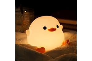 Amaredom DoDo Canard Veilleuse, Veilleuse pour Enfants en Silicone à Lumière Variable, Lampe de Chevet avec Minuterie et Commande Tactile pour Enfant Adulte Chambre Décoration Cadeau Nouveau-né
