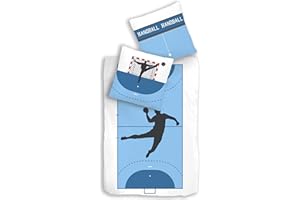 MTOnlinehandel TRAUMHELDEN - Juego de cama (100% algodón, 135 x 200 cm), diseño de balonmano