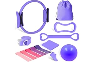 SOARFLY 13pcs Pilates Equipment Set, Home Pilates Kit for Women with Pilates Ring, Highly Elastic Resistance Bands & Mini Ball, Complete Pilates Set for Full Body Workout