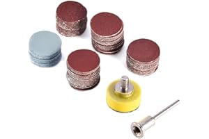 Saipor 100pcs 1 Inch/25mm Sanding Discs Pad Sander Disk Kit with 1/8” Shank Abrasive Polish Pad Plate for Dremel Rotary Tool, 100/180/240/1500/3000 Grit Paper