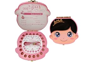BNOYONERAS Denti Salva Box per Bambina Scatola Porta Dentini da Latte in legno Scatola per Denti da Latte per Bambino Scatola per Conservare Denti Decidua Organizzatore di Denti Bambini Ricordo Regalo,F