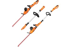 GARCARE 2 in 1 Long Reach Hedge Trimmers Electric Corded With Telescopic Extendable Pole 20Inch SK5 Laster Blade Bush Trimmer For Tall And Short Hedges