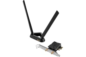 ASUS PCE-BE92BT - Adaptador WiFi 7 PCI-E, 2 Antenas externas y Base magnetizada, Compatible con 6GHz, 320MHz, Bluetooth 5.4, WPA3, Solo Compatible Placas Base Intel
