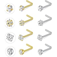 LAURITAMI 6PCS 16G Anneau De Piercing Nez Cerceau Fer à Cheval Articulé