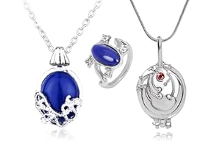 HJYZY The Vampire Diar.s con Adesivo Gioielli Set Daywalking Katherine Sapphire Collana Elena Gilbert Apertura Verbain Locket Collana Elena Sapphire Crystal Anello Luce Diurna 13 pezzi