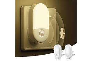 LOHAS-LED Motion Sensor Night Light Plug into Wall, 2 Pack, Motion Sensor Lights Indoor, Warm White 3000K, Plug in Night Light Movement Sensor Light Indoor for Kids Baby Adult Children's Room, Bedroom