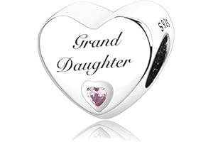 MsRosy New Women's S925 Sterling Silver Heart Charms For Bracelets Gift For the Family and Friends