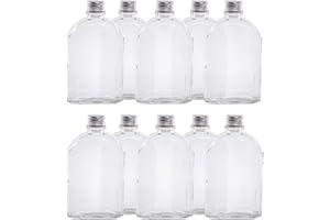 MAGNA RETAIL Glass Bottles with Lids | Pack of 10 | Airtight Screw Cap | Reusable Hip Flask | Empty Glass Bottle for Sloe Gin, Whisky, Liqueur or Homemade Vinegar & Sauces | Spell Jars (200ml)