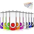 EASTBULL Memory Stick 512MB USB 10Pack, USB 2.0 Thumb Flash Drives Swivel Design Pen Memory Stick Fold Storage (10 Mixed Color With Lanyard)