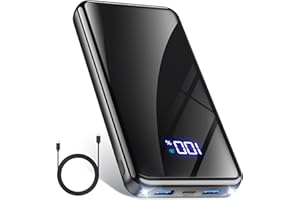 YILANS Powerbank 20000mAh, 22,5W USB-C Schnellladefunktion, Tragbarer externer Akku mit LED-Display & Taschenlampe, Universell kompatibel