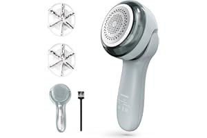 TIPTOP HOME Rasoir Anti Bouloche Vetement, Rasoir Bouloche électrique avec 3 Lames & poignée rotative & 2 Vitesses, Rapide Rasoir Anti Peluche Vetement Appareil Anti Bouloche pour Vetement, Laine, Pulls, Tapis