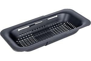 Wenko Sivo, utdragbar kökssil lämplig för diskbänken av robust plast, perfekt för tvätt av frukt och grönsaker eller kan anvä