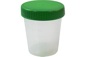 W-M-C Medical Urine Cups 125 ml with Green Screw Lid Pack of 50