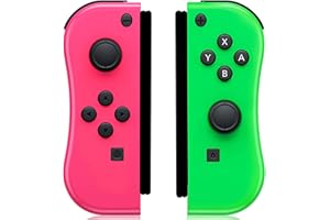 CelebFuny Controller per Switch Wireless, Set Da Due L/R Controller per Switch Sports Support Wake-up/Doppia Vibrazione/Controllo del Movimento (Rosa+Verde)