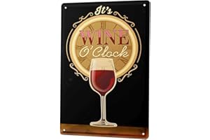 LEOTIE SINCE 2004 Plaque en Métal Métallique Poster Mural tin Sign Nostalgique Alcool Retro Temps de Verre de vin Rouge