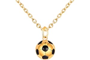 INFINIONLY Collier Pendentif de Football en Acier Inoxydable pour Hommes Créatif Colliers Coupe du Monde de Football Hip Hop Bijoux Fantaisie Adolescents Décoration