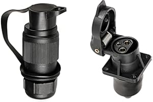 BEIJISTAR Spina per Rimorchio 3 Poli e Presa per Rimorchio 3 Poli, Spina per Trattore 3 Poli, 12V Connettore Presa Spina per Rimorchio 3 Poli Impermeabile, per RV Barca Caravan (4 Punti di Montaggio)