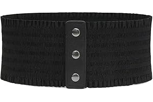 YIMAIWLX Ceinture Femme Femmes Large Ceinture Robe Stretch Élastique Bouton Pression Corset Ceinture