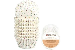 GIFBERA Caissette Muffins Papier 200 Pièces Caissettes Muffins Caissettes Cupcake Blanc Moule Cupcake Papier 5 cm Moule Muffins pour Mariage, Dessert, Anniversaire, Fête decoration