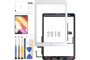 LADYSON Digitizer For IPad 9.7" 2018 /iPad 6 6th Gen A1893 A1954 Touch Screen Replacement Parts,(NO LCD) Sensor Glass Panel with Free Screen Protector+Repair Tools (White with Button)