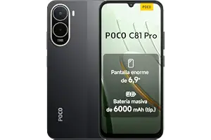Xiaomi POCO C81 Pro Smartphone 4+256 GB Negro Batería de 6000 mAh | Pantalla inmersiva de 6,9", Teléfono con diseño elegante y refinado, Cámara dual AI de 13 MP, 1 año de garantía adicional