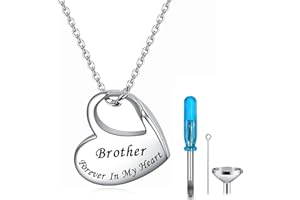 YOTHIWAD Heart Urn Necklace for Ashes Cremation Jewelry Forever in My Heart Engraved Stainless Steel Keepsake Waterproof Memorial Pendant for loved One with Filling Kit