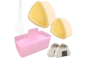 LUBASTIA Onigiri Mould Set - 4 PCS Rice Ball Maker for Sushi & Onigiri | Non-Stick Onigiri Mold Kit with Heart & Triangle Shapes | DIY Sushi Making Set | Food Grade Plastic | Easy to Use & Clean | Kitchen Acce