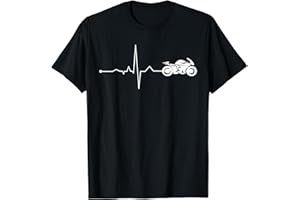 MOTO BATTEMENT CŒUR LIGNE STYLE BIKER Biker Ligne De Vie Moto Cœur Battement Design Électro T-Shirt