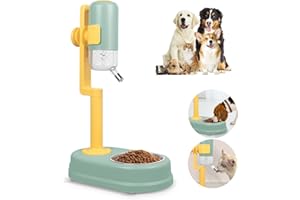 VICHIRSKIT Bouteille d'eau pour chien, 700 ml pour la randonnée, 2 en 1, distributeur d'eau amovible, 56 à 66 cm, hauteur réglable