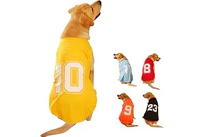 Winmany Canottiera estiva con numero stampato, per cuccioli, traspirante, senza maniche, per cani di taglia grande, media e piccola taglia (medio, giallo)