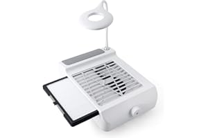 ‎I.B.N Nagel Staubsauger mit Lampe, Staubabsaugung für Nägel Maniküre Professionell Nagel Staubsaug Nagelstaubsauger Tischabsaugung Nagelstudio Nagelsauger, Weiß