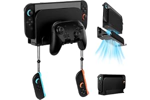 Mcbazel Switch 2 väggfäste och hyllfäste, metallväggfäste för Switch 2 med ventilation, Joy Con-kontrollerkrokar och skruvsat