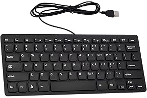 OHHXGK USB Wired Mini Keyboard, Slim Ergonomic Keyboard Small Compact Simple Wired Business Keyboards for Laptop and Desktop Computer, Plug and Play