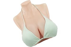 SOULDESIRE Faux Sein Silicone Réaliste Fausse Poitrine Silicone pour Crossdresser mastectomie travesti （Jaune G Cup Silicone）