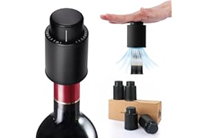 AUROAY 4 PCS Tapón de Vino de Vacío con Indicador de Fecha,Tapones de Vacío para Vino Tinto, Tapón de Vacío Reutilizable para Botellas de Vino,Almacenamiento de Vino,Regalo para amantes del Vino