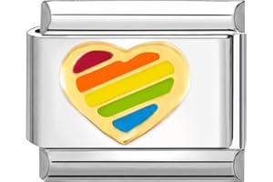 papasgix Italian Charms Module Herz für 9mm Italian Charm Bracelet DIY Italian Style Charms für Damen Abnehmbar Italienisches Charm Armband Zubehör Mädchen Junge Geschenk