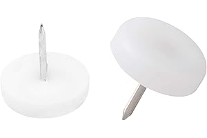 Metafranc 644446 - Protectores para muebles (25 mm de diámetro, plástico, con clavo, 8 unidades), color blanco